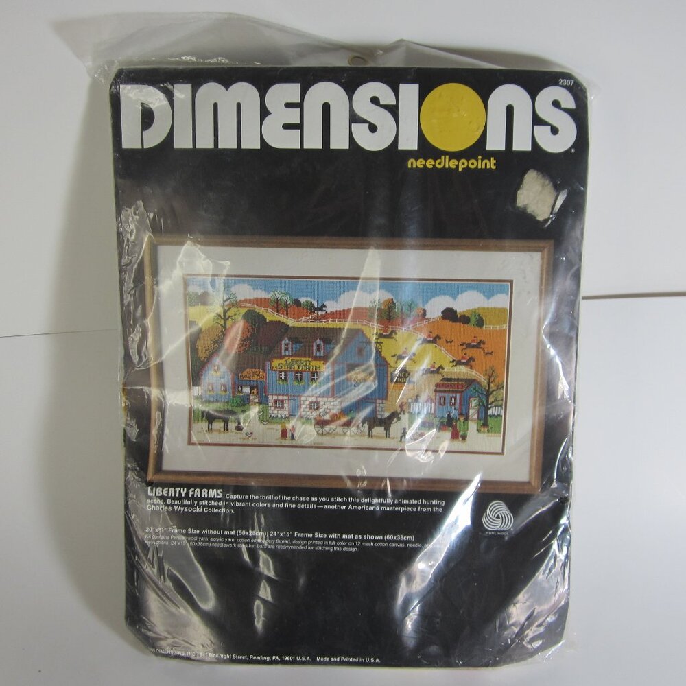 Dimensions Needlepoint Liberty Farms 2307 Vintage 1986 - New - Sealed